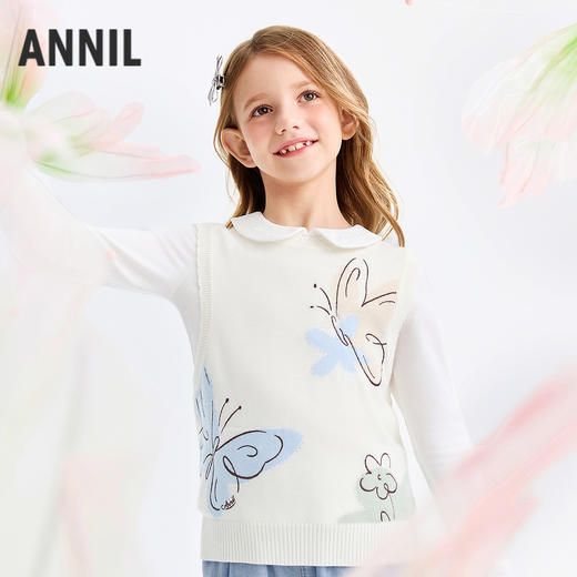 女童针织背心春季新款安奈儿童装EG612574 商品图0