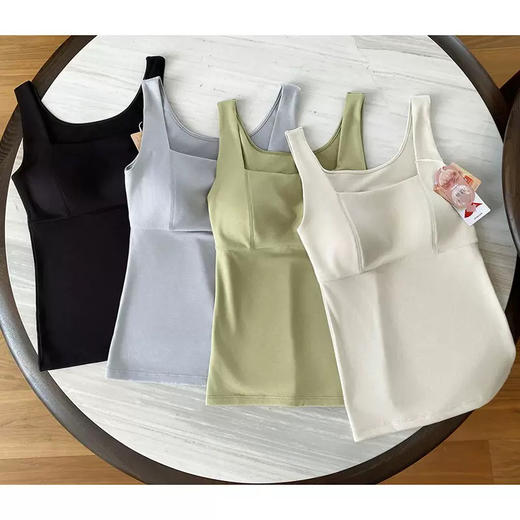 【椰油美肤】华家椰油美雅碧莱卡美肤三合一打底背心女 乳胶杯舒适透气保暖内衣 商品图5