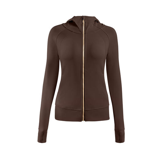 跃牌【倚窗听雨】Athena lulu 砂洗莫代尔瑜伽外套女空气层显瘦连帽拉链运动卫衣WT20 商品图1