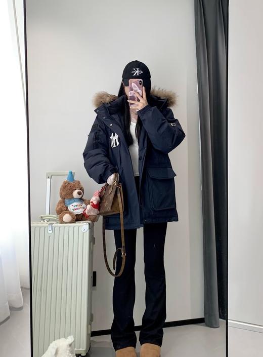 真毛毛领380-450克充绒白鸭绒真毛领保暖羽绒服男女同款加绒领亲肤 商品图10