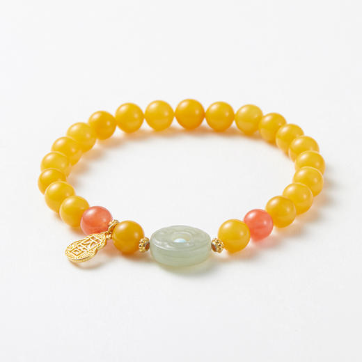 蜜蜡平安扣单圈手串 商品图1