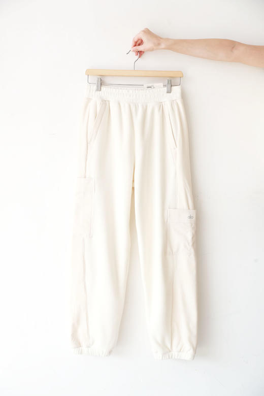 降落伞工装裤，瑜伽训练长裤。侧边小标松紧腰加绒卫裤C112458 商品图4