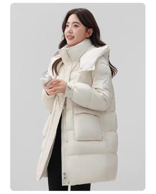 12.12错过没有！清货不退雅鹿剪标【羽绒服】绒子含量90% 爱心绗缝中长可拆卸帽羽绒服-喜出 商品图5