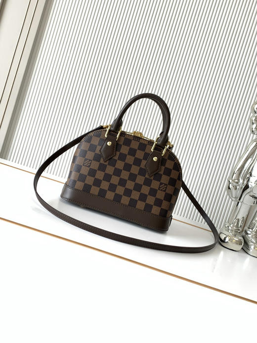 秋冬特惠💰1300 渠道级LV【全钢五金 MB163c01变码芯片】te级LV 全套包装 M41221咖啡格 本款 Alma BB 手袋 商品图2
