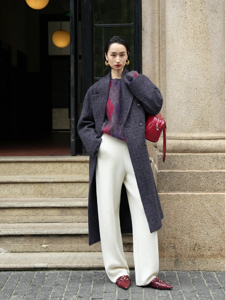 银泰专柜 OURWE【羊毛桑蚕丝云朵裤】羊毛蚕丝阔腿裤 显瘦显高 秋冬必备