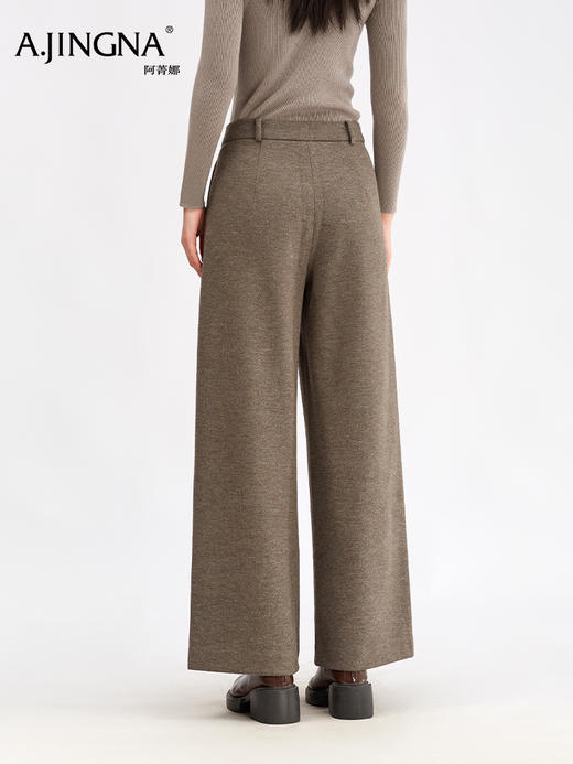 【 垂感阔腿】阿菁娜冬季新款丝羊绒裤山羊绒桑蚕丝硬核CP垂感阔腿F30D210017 商品图3