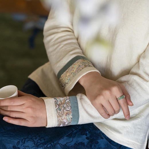 牧衣游 简约文艺复古百搭S925银东陵玉戒指 妍希【不支持会员折】 商品图0