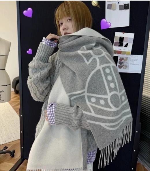 福利回馈  土星印花羊毛围巾  双面提花工艺！ 冬日搭配氛围感神器 商品图0