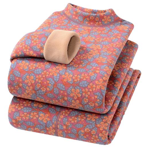 巨厚巨暖保暖套装冬季中老年保暖内衣女士半高领保暖内衣碎花驼绒套装中老年妈妈加绒加厚秋衣秋裤 商品图4