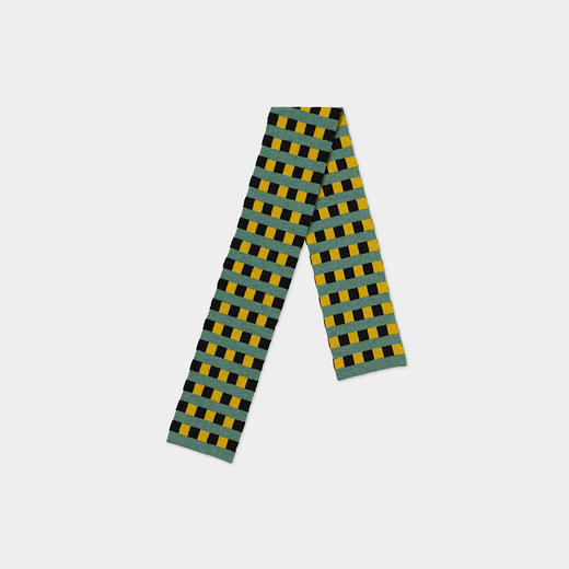 JO GORDON Small Check & Stripe Scarf 羊羔毛彩色条纹格围巾 商品图1