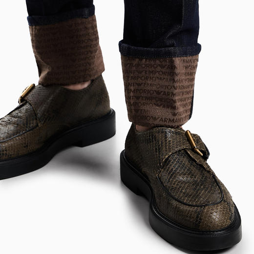 EMPORIO ARMANI 阿玛尼 男士品牌标志翻边 J06 修身牛仔裤 蓝色 EM000121 AF17493 MB001 商品图3