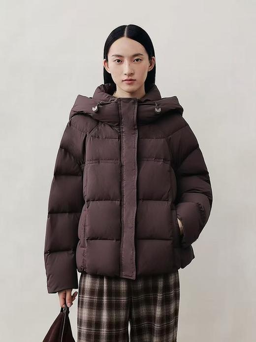 180g羽绒【卡汶品牌】连帽简约50%羽绒短款宽松羽绒服-喜出 商品图1