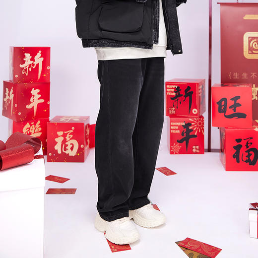 【新品上新】HX 秋冬季水洗直筒牛仔长裤C201440029101 商品图1