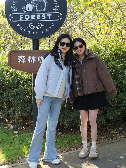 羽绒节 【2件立减30，3件立减50，4件立减80】【板娘同款 短款羽绒服】格子复古时尚 很有年轻活力气息~湖州仓 商品图3