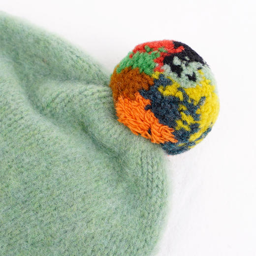 JO GORDON Brushed Plain Hat 羊羔毛彩色花球蓬蓬帽 毛线帽 商品图3