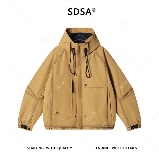 253223SDSA男士秋冬新款痞帅男装潮牌工装拉链立领连帽羽绒服外套百搭 商品图0