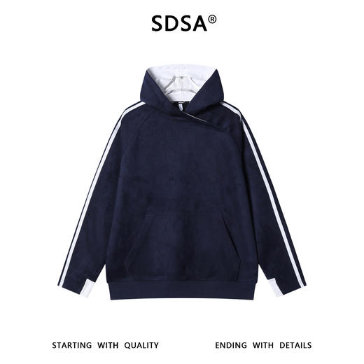 WY1434SDSA男士秋冬新款痞帅男装韩版植绒撞色连帽卫衣百搭时尚套头上衣 商品图1