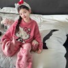 【女童半边绒睡衣套装冬季】2026款中大童休闲保暖可外穿软绵绵家居服 商品缩略图1