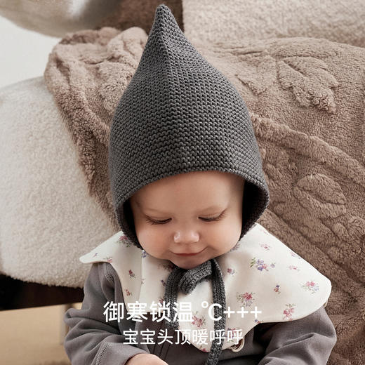 【婴童服配】嫚熙婴儿针织帽宝宝胎帽新生儿防风保暖春秋帽子囟门帽 商品图2