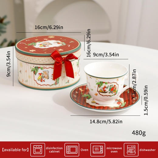 跨境热卖圣诞节高档简约轻奢圣诞陶瓷餐具碗盘蝶套装礼批发 商品图5