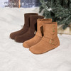 西遇加绒短靴女新款秋冬复古两穿勃肯风棉鞋内增高保暖雪地靴V2457347 商品缩略图0