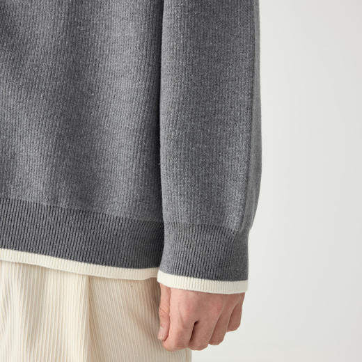 墨麦客 远红外升温 男士圆领针织衫秋冬新款休闲撞色毛衣男20579 商品图2