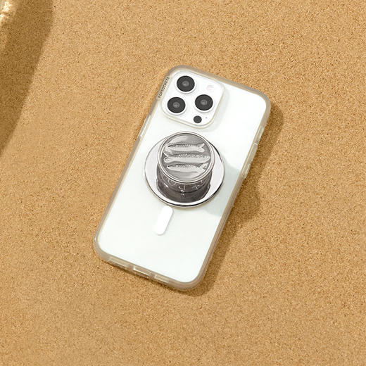 【海岸一日】沙丁银鱼 MAGSAFE磁吸 Round圆啪嗒系列 银色 动物 镜面 商品图1