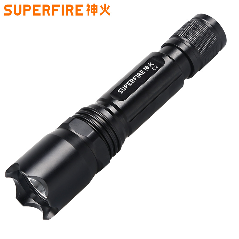SUPERFIRE神火C2手电筒强光远射家用LED防水可充电迷你超亮小手电