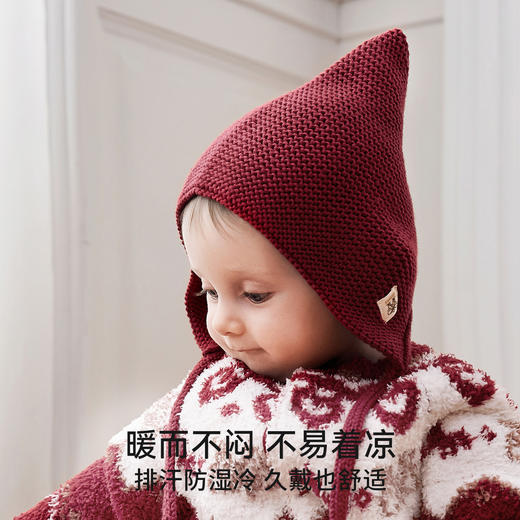 【婴童服配】嫚熙婴儿针织帽宝宝胎帽新生儿防风保暖春秋帽子囟门帽 商品图3