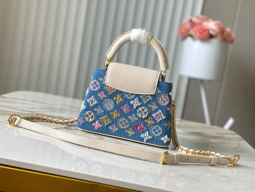 秋冬特惠💰1680 渠道级LV 新品 te级LV 动态芯片 M12947/M48865奶白丹宁花朵刺绣款 商品图2