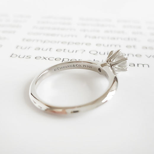 【95新】Tiffany & Co.蒂芙尼铂金六爪0.68ct钻戒52号女士301025NJM51 商品图7