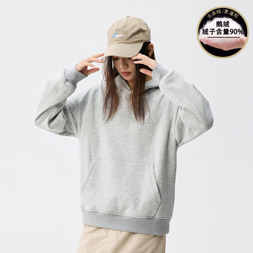 J.S.WANGZI  连帽轻薄鹅绒卫衣 JS5663  圆领轻薄鹅绒卫衣 JS5662 男女同款，无性别穿搭；90%绒子含量，锁温保暖；三色可选；高密舒适面料； 商品图8