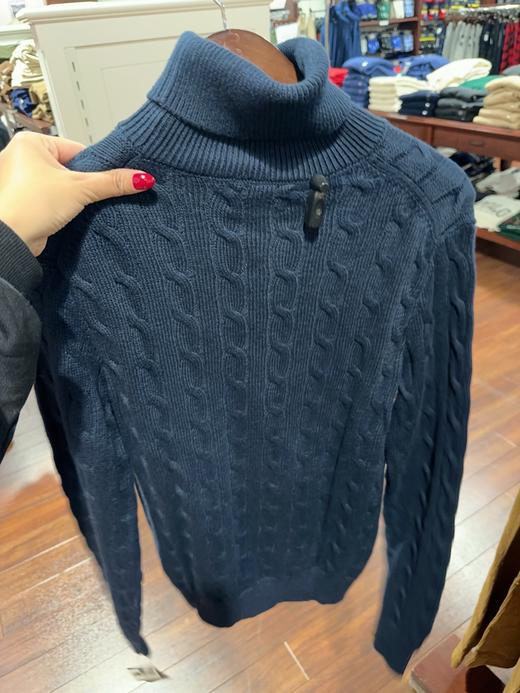 到手价1350元 Polo Ralph Lauren拉夫劳伦男士高领麻花毛衣 美国代购，无中文标签，介意慎拍 商品图1