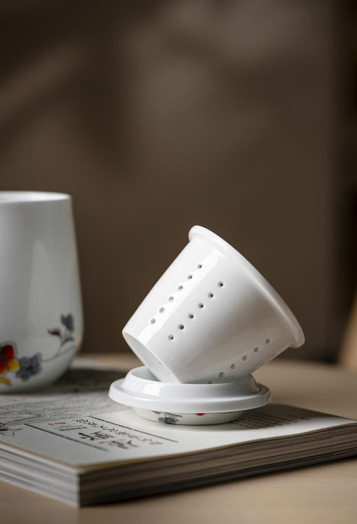 富玉  景德镇玲珑茶杯大容量嫣然女士茶漏杯 商品图4