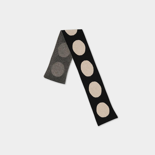 JO GORDON Small Spot Scarf 羊羔毛黑白圆点围巾 商品图1