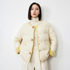 SM 2195水貂毛拼接新中式鹅绒服时尚保暖国风外套