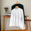 雀说后中缝线长袖T恤纯色简约白色云柔纯棉上衣螺纹圆领打底ALWX2511-1 商品缩略图2