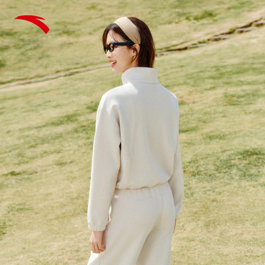 安踏易打理套头卫衣女2025秋季新款半开襟翻领长袖上衣162537706 商品图1