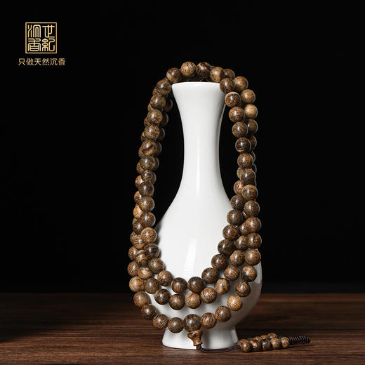 天然都蓬沉香佛珠 九分沉  8.8mm*108颗 36.5克 SP9543 商品图0
