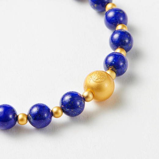 青金石银镀金隔珠手串 商品图3