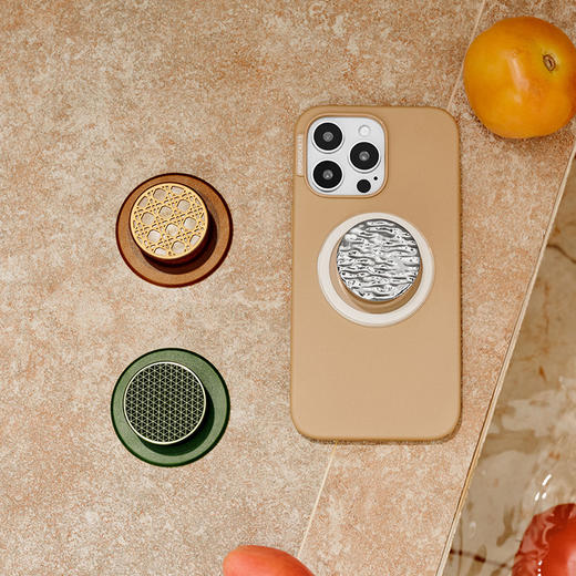 【海岸一日】藤木屏风 MAGSAFE磁吸 Round圆啪嗒系列 棕色 国风 商品图1