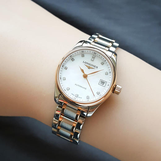 【95新】LONGINES 浪琴L2.128.5.89.7自动机械机芯日期显示25.5MM（女款）名匠系列精钢/18K玫瑰金041125NJS12 商品图8