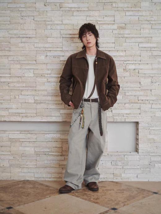 共和GongheRepub/GH24045/「松烟」短绒深咖麂皮夹克 商品图4