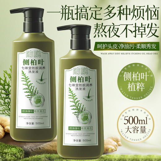 【甄选植物精萃❗️精华提纯古法养发】500ml大容量家庭装七味堂防脱洗发水侧柏叶生姜草本植萃。ja 商品图1