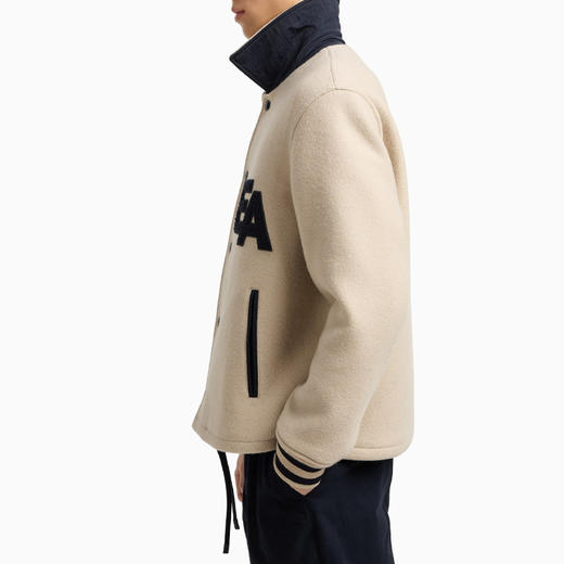 EMPORIO ARMANI 阿玛尼 男士字母徽标贴片羊毛面料短款外套 米色 EM003125 AF17330 U1156 商品图3