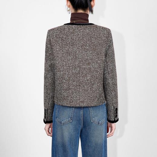 「高货wl」全新升级【铂金会员367/天猫499/差价132】(00522)洛诗琳羊毛重工亮片编织小香风外套2025秋冬粗花呢短外套 商品图1