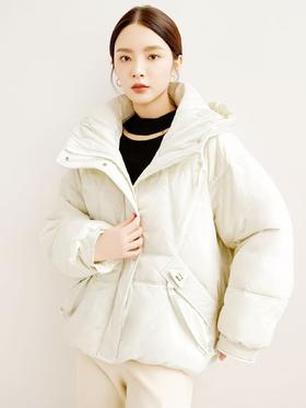 【羽绒服】玛可曼可！9040 50%含绒量 粉色连帽休闲羽绒服-喜出