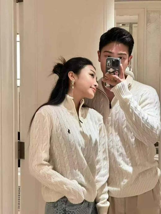 到手价1399元 陈伟霆同款 Polo Ralph Lauren拉夫劳伦男士半拉链麻花毛衣 美国代购，无中文标签，介意慎拍 商品图0