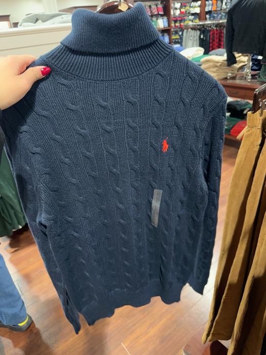 到手价1350元 Polo Ralph Lauren拉夫劳伦男士高领麻花毛衣 美国代购，无中文标签，介意慎拍 商品图0