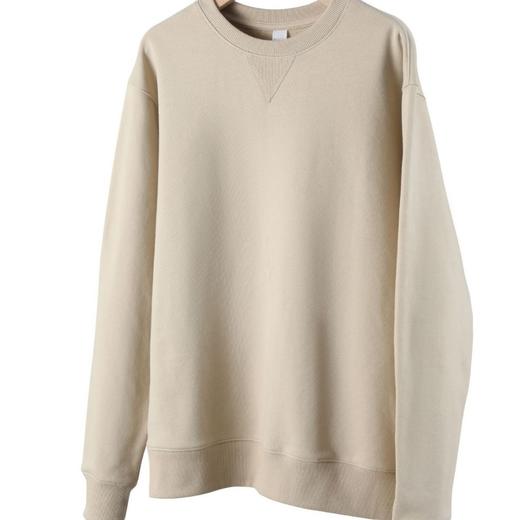 380g加厚重磅精梳棉圆领卫衣 毛圈套头长袖 倒三角休闲上衣秋冬新款长袖T恤圆领打底内搭 商品图3